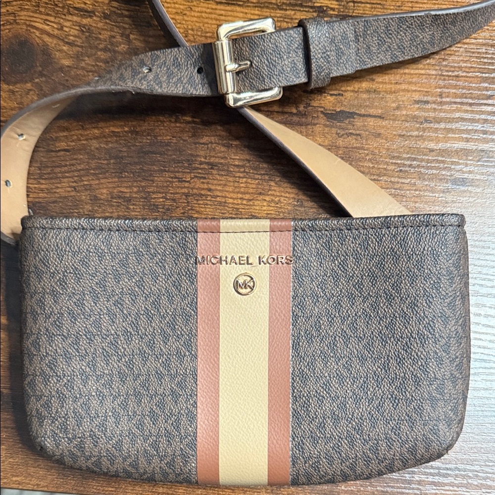 Michael Kors Brown and Tan Crossbody Bag